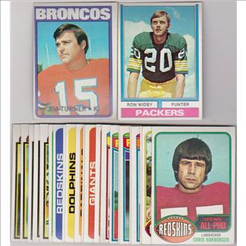 24 Different 1970's Topps Football Cards W/ Jim Turner + More