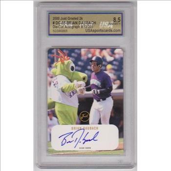 Signed Rookie Graded NM-MT+ 8.5 - Brian Daubach 2000 Just Minors Just Graded 2K Die-Cut #DC-05 Certified Autographed Rookie Insert Card (#12/200 Produced)