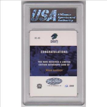 Signed Rookie Graded NM-MT+ 8.5 - Brian Daubach 2000 Just Minors Just Graded 2K Die-Cut #DC-05 Certified Autographed Rookie Insert Card (#12/200 Produced)