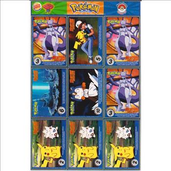 1999 Pokemon Master Trainer Collector Set Uncut 9 Card Uncut #19 Sheet