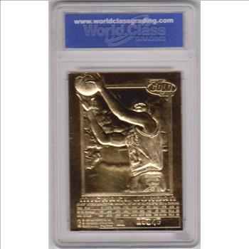 Graded Gem Mint 10 - Michael Jordan 1996-97 Skybox EX-2000 Credentials Metallic Red Border 23 Kt Gold Card