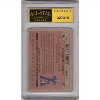 Graded 9 - Duke Snider 1982 Topps Cracker Jack #15 Card