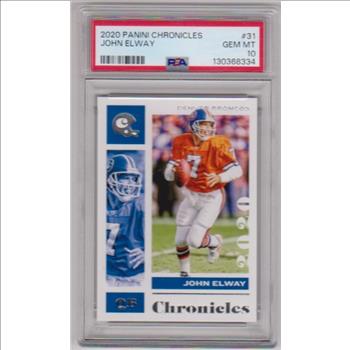 Graded PSA Gem Mint 10 - John Elway 2020 Panini Chronicles #31 Card