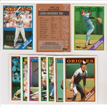 ERROR LOT - 10 Assorted 1988 Topps Baseball Wrong Back Errors w/ Kevin McReynolds Front + More