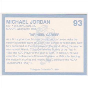 Michael Jordan 1990 North Carolina #93 College Card