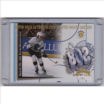 WAYNE GRETZKY - 1994 Upper Deck 802 Goal 3.5x5 Inch C-Card - #'ed/10,000