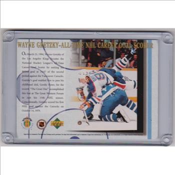 WAYNE GRETZKY - 1994 Upper Deck 802 Goal 3.5x5 Inch C-Card - #'ed/10,000
