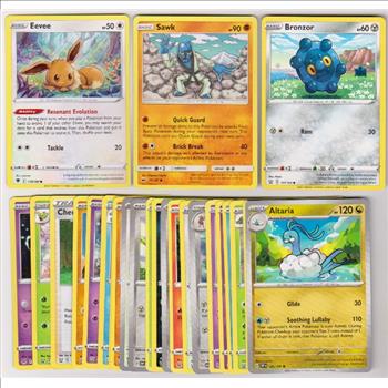 25 Different Pokemon Trading Cards w/ Eevee + More