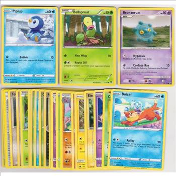 25 Different Pokemon Trading Cards w/ Piplup + More