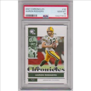 Graded PSA Gem Mint 10 - Aaron Rodgers 2021 Panini Chronicles #38 Card