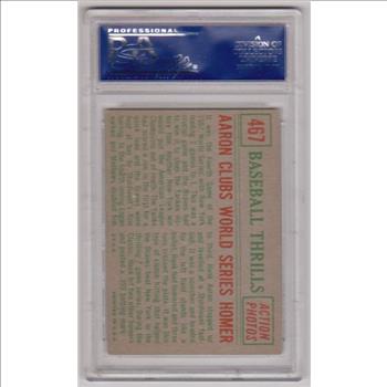 Graded PSA EX 5 - Hank Aaron 1959 Topps World Series Homer #467 Card