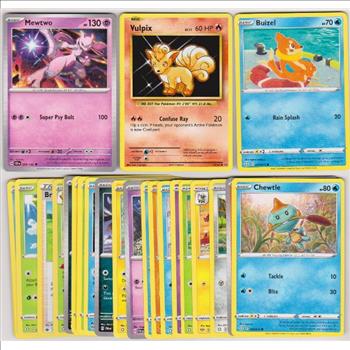25 Different Pokemon Trading Cards w/ Mewtwo + More
