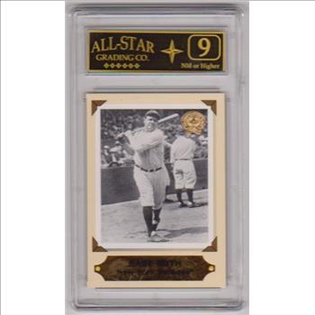 Graded 9 - Babe Ruth 2001 Fleer Retrospection Collection #1 Card