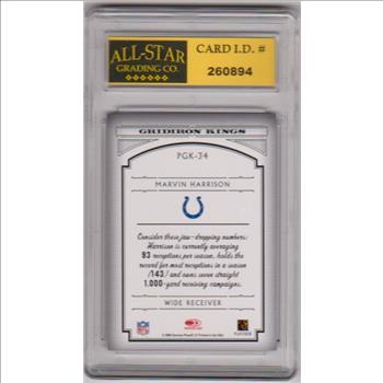 Graded 10 - Marvin Harrison 2006 Donruss Threads Gridiron Kings #PGK-34 Insert Card