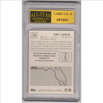 Graded 10 - Ray Lewis 2009 Topps Magic #134 Card