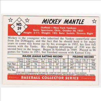 Mickey Mantle 1953 Bowman Finest #59 Commemorative Card - 1997 Topps #22 Insert Card