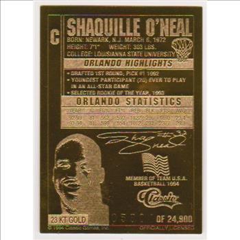  23 kt Gold - Shaquille O'Neal 1994 Classic Gold Card (1/24,900)