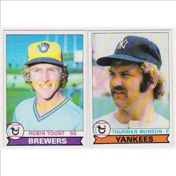 1979 Topps Robin Yount #95 + Thurman Munson #310 Card Pair - HOF'ers