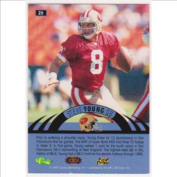 Only 499 Exist - Steve Young 1996 Classic NFL Experience Printers Proof #25 Insert Card