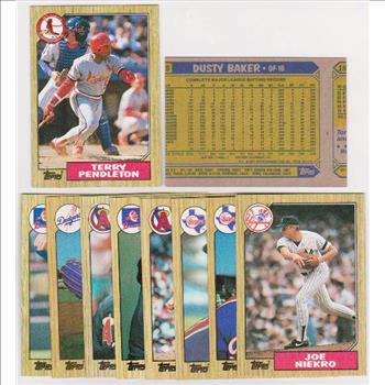 ERROR LOT - 10 Different 1987 Topps Baseball Wrong Back Errors w/ Terry Pendleton + More