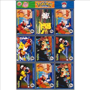 1999 Pokemon Master Trainer Collector Set Uncut 9 Card Sheet #12 w/ Pikachu + More