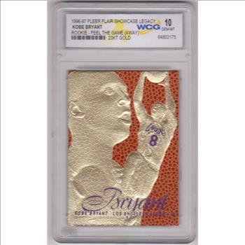 Rookie Graded Gem Mint 10 - Kobe Bryant 1996-97 Flair Showcase Legacy 23 Kt Gold Card