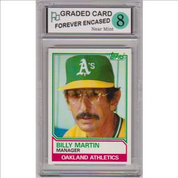 Labeled Near Mint 8 - Billy Martin 1983 Topps #156 Card