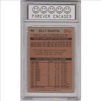 Labeled Near Mint 8 - Billy Martin 1983 Topps #156 Card