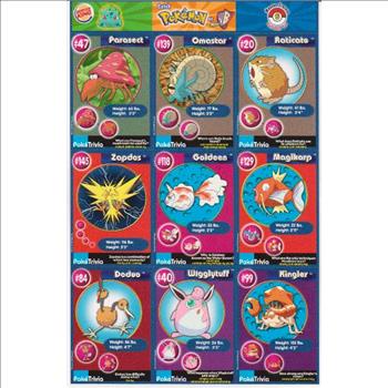 1999 Pokemon Master Trainer Collector Set 9 Card Uncut Sheet #6