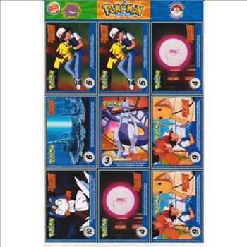  1999 Pokemon Master Trainer Collector Set Uncut 9 Card Sheet #4