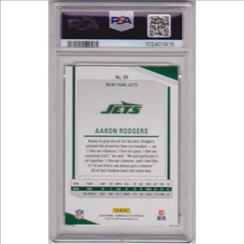 Graded PSA Mint 9 - Aaron Rodgers 2024 Donruss Elite Status Sparkle #99 Insert Card (#ed/299!)