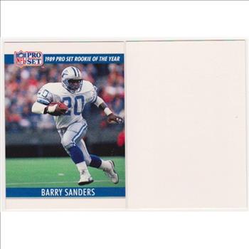 Barry Sanders 1990 Pro Set White Border Double Front Error + Blank Front Error Card Pair