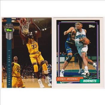 Rookies - Shaquille O'Neal 1992 Classic 4-Sport C3 #PR1 Promo + Alonzo Mourning 1992-93 Topps #393 Cards
