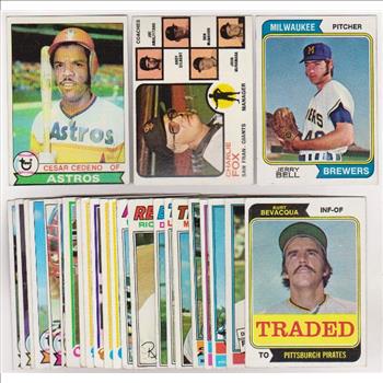 25 Different 1970's Topps Baseball Cards (1973-1979) w/ Cesar Cedeno + More
