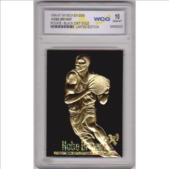 Rookie Graded Gem Mint 10 - Kobe Bryant 1996-97 Skybox EX-2000 Black 23 Kt Gold Card