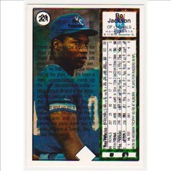 Error - 1989 Upper Deck Bo Jackson Blank Front/Double Back Error