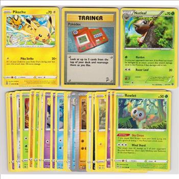 25 Different Pokemon Trading Cards w/ Pikachu + More