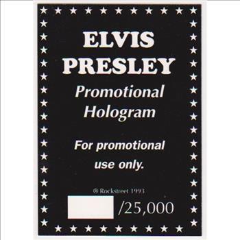 1993 Rockstreet Elvis Presley Hologram Promo - Only 25,000 Produced