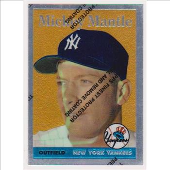 Mickey Mantle 1958 Topps Finest #150 Commemorative Card - 1996 Topps #8 of 19 Insert Card