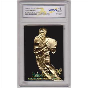 Rookie Graded Gem Mint 10 - Kobe Bryant 1996-97 Skybox EX-2000 Black 23 Kt Gold Card