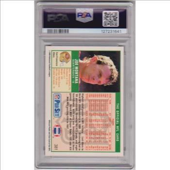 Graded PSA Mint 9 - Joe Montana 1989 Pro Set #381 Card