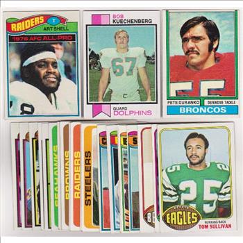 24 Different 1970's Topps Football Cards (1973-1979) w/ Art Shell + More