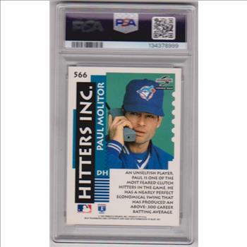 Graded PSA Gem Mint 10 - Paul Molitor 1995 Score #566 Card