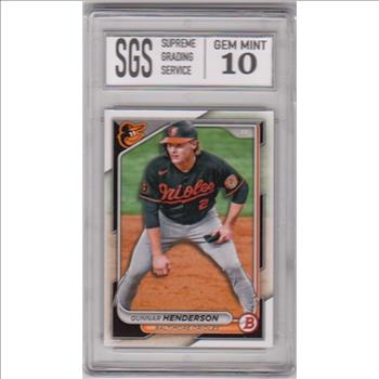 Graded Gem Mint 10 - Gunnar Henderson 2024 Bowman #49 Card