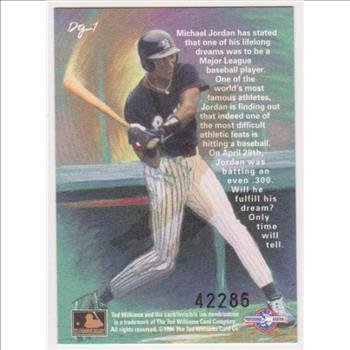 Michael Jordan Baseball Rookie - 1994 Ted Williams Company Gardiner Collection #DG-1