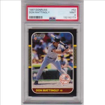 Graded PSA Mint 9 - Don Mattingly 1987 Donruss #52 Card