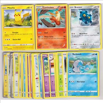 25 Different Pokemon Trading Cards w/ Pikachu + More
