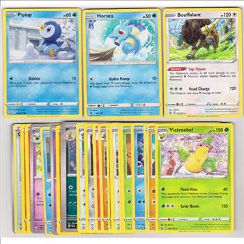 25 Different Pokemon Trading Cards w/ Piplup + More