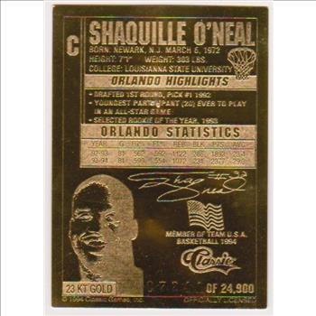 23 kt Gold - Shaquille O'Neal 1994 Classic Gold Card (1/24,900)