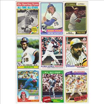9 Different Vintage Baseball Star/Hall Of Famer Cards (Willie Stargell + More) 1974-1983